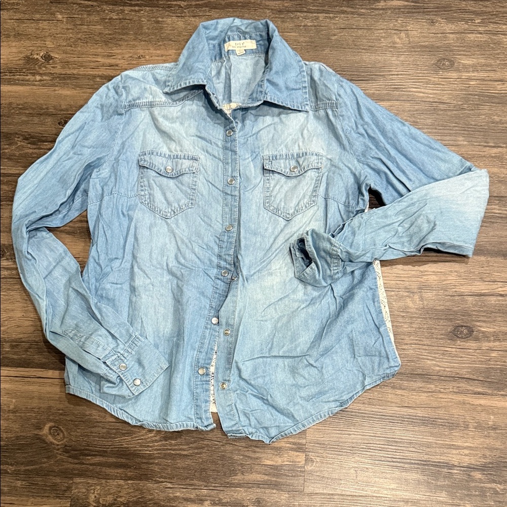 Light Blue Denim Button-Up Shirt